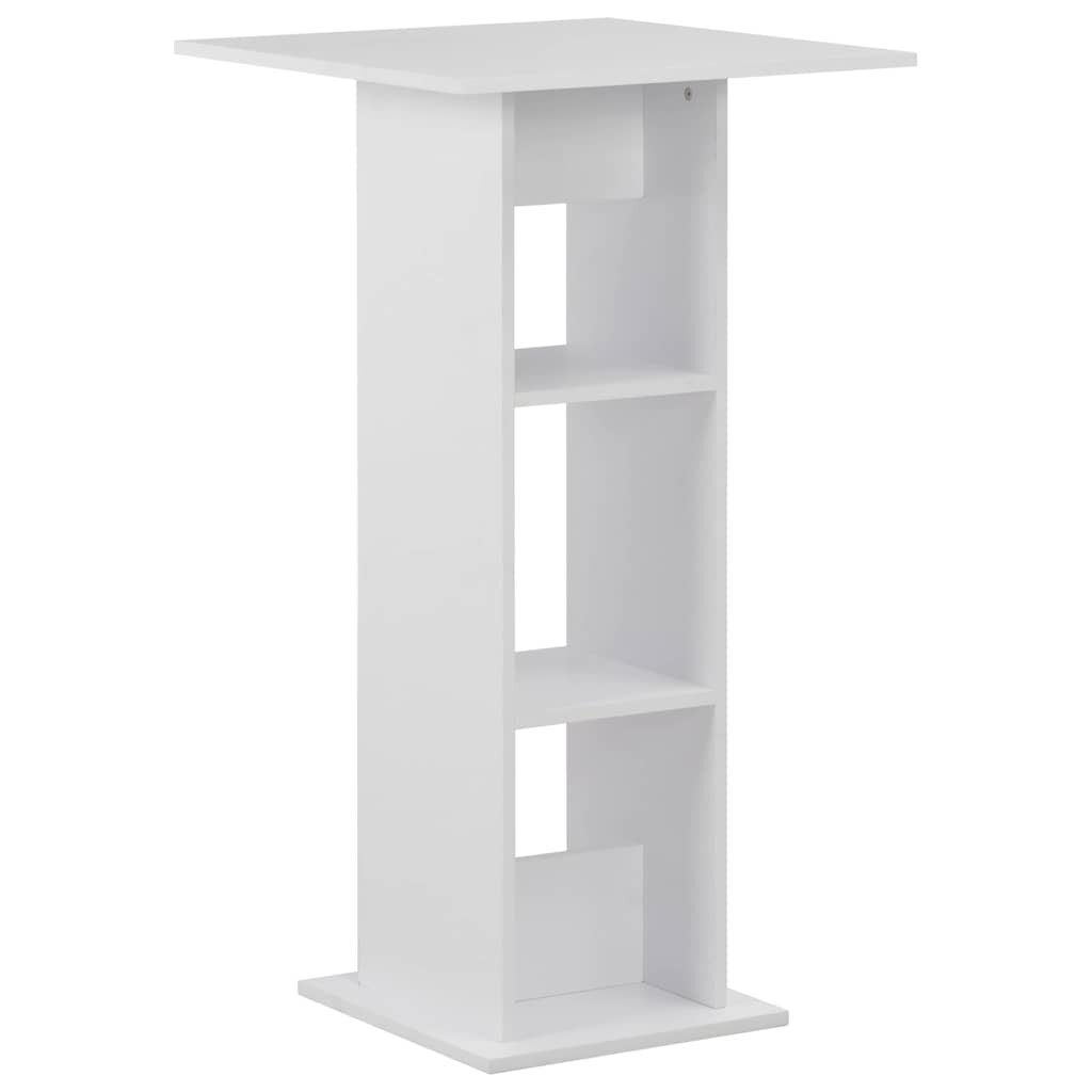 vidaXL Бар маса бяла 60x60x110 см