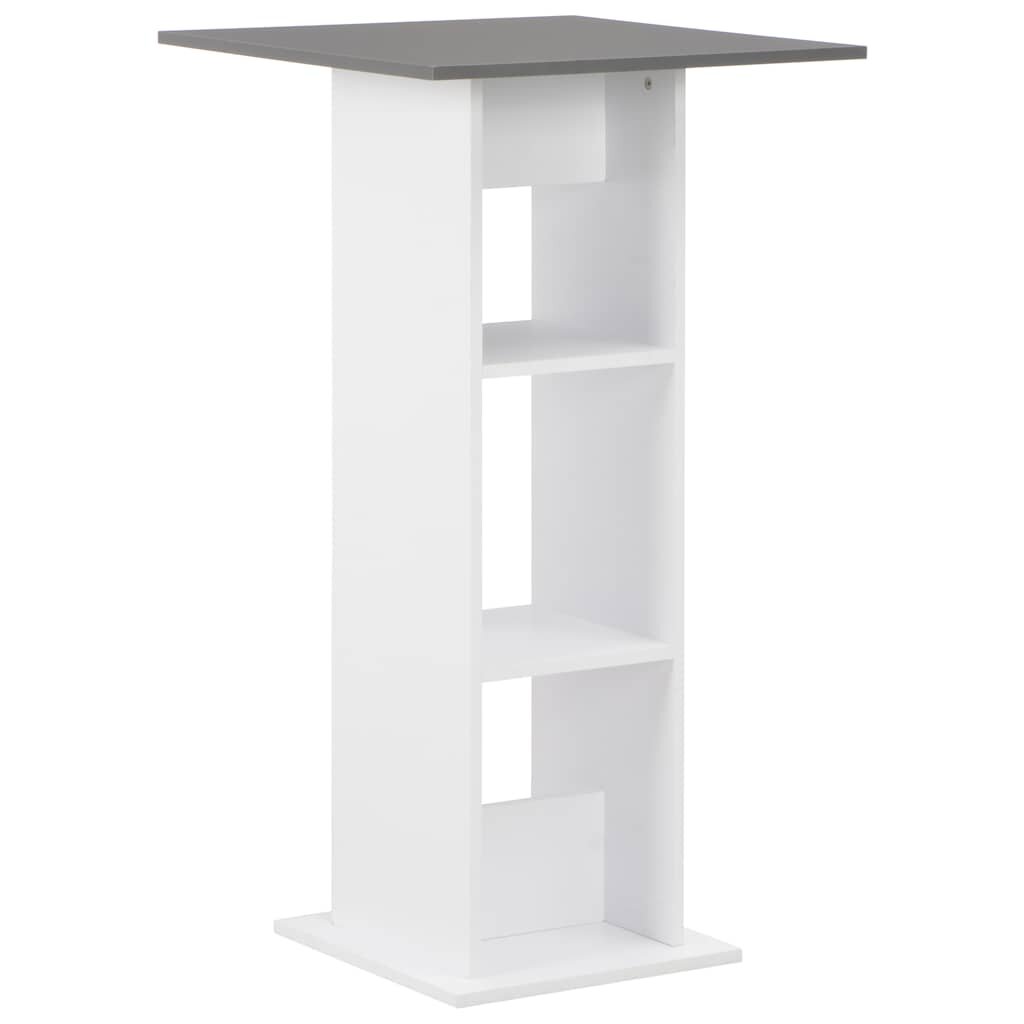 vidaXL Бар маса бяло и антрацитно сиво 60x60x110 см
