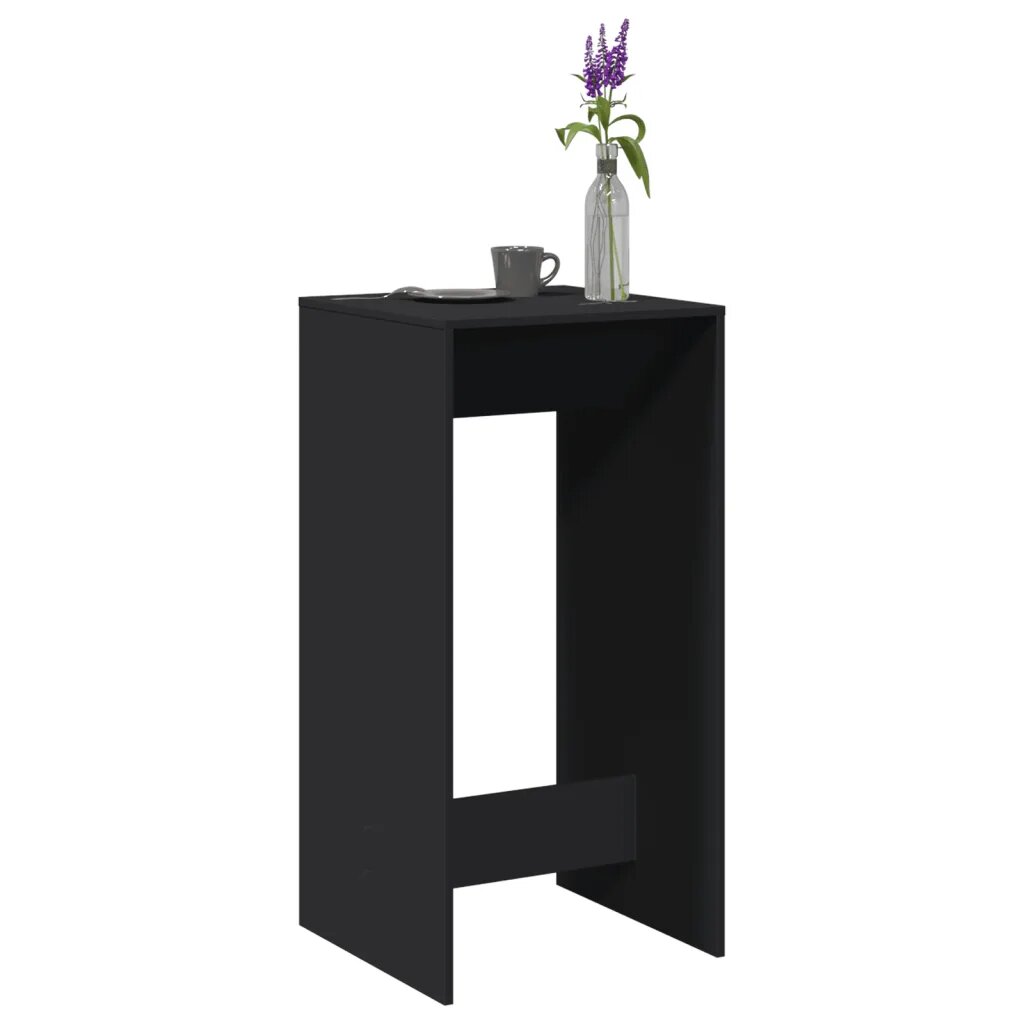 vidaXL Бар маса черна 51x50x1035 см инженерно дърво