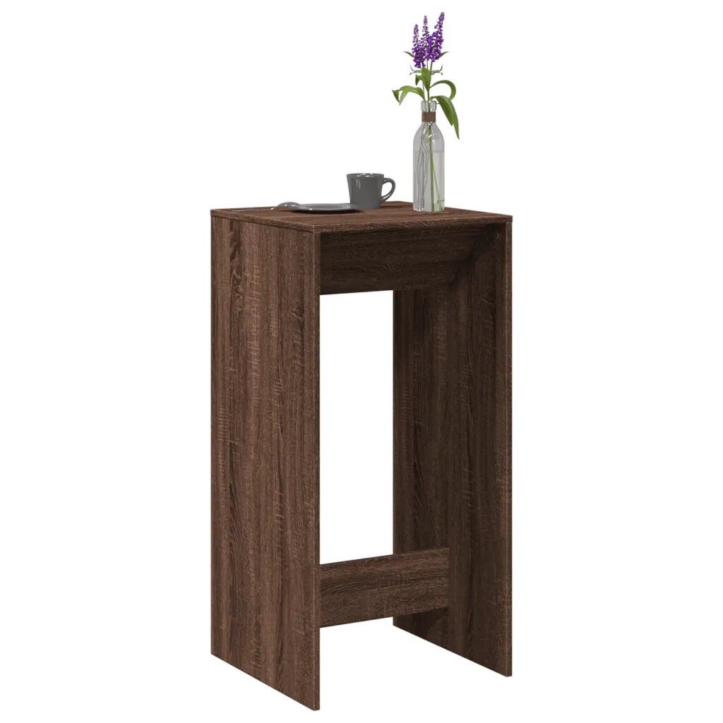 vidaXL Бар маса кафяв дъб 51x50x1035 см инженерно дърво