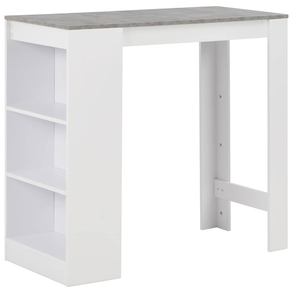 vidaXL Бар маса с рафт бяла 110x50x103 см