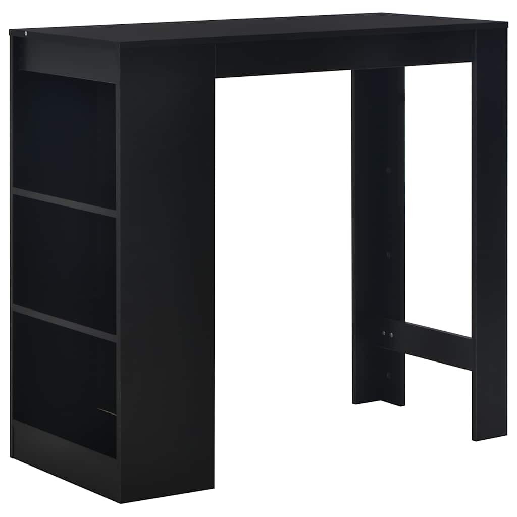vidaXL Бар маса с рафт черна 110x50x103 см