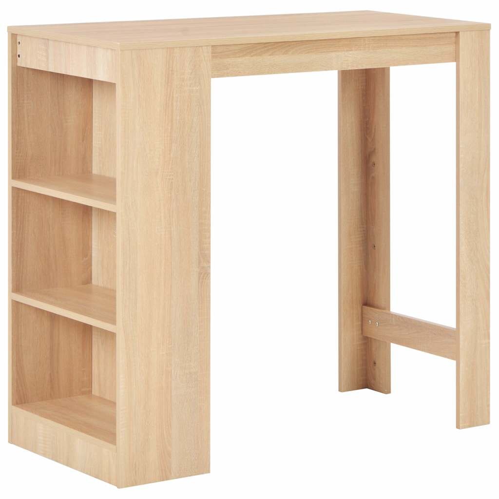 vidaXL Бар маса с рафт дъб 110x50x103 см