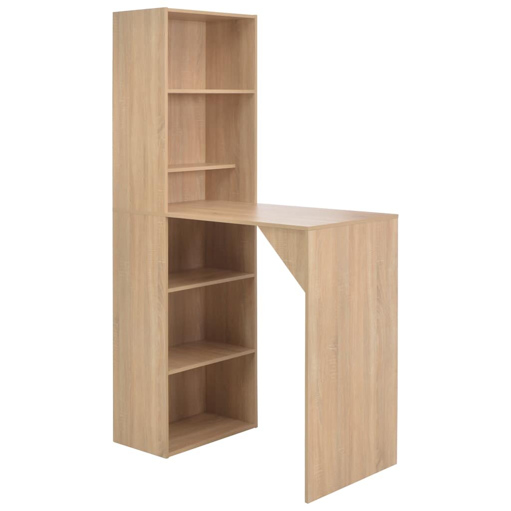 vidaXL Бар маса с шкаф дъб 115x59x200 см