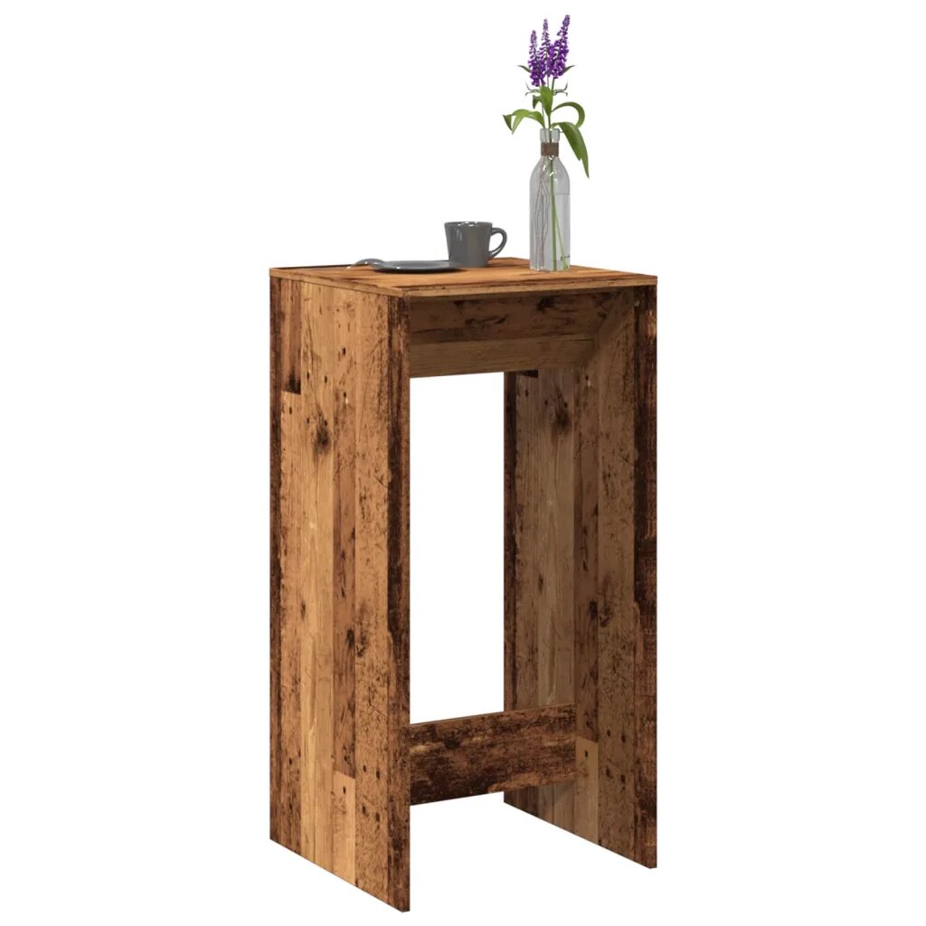 vidaXL Бар маса старо дърво 51x50x1035 см инженерно дърво