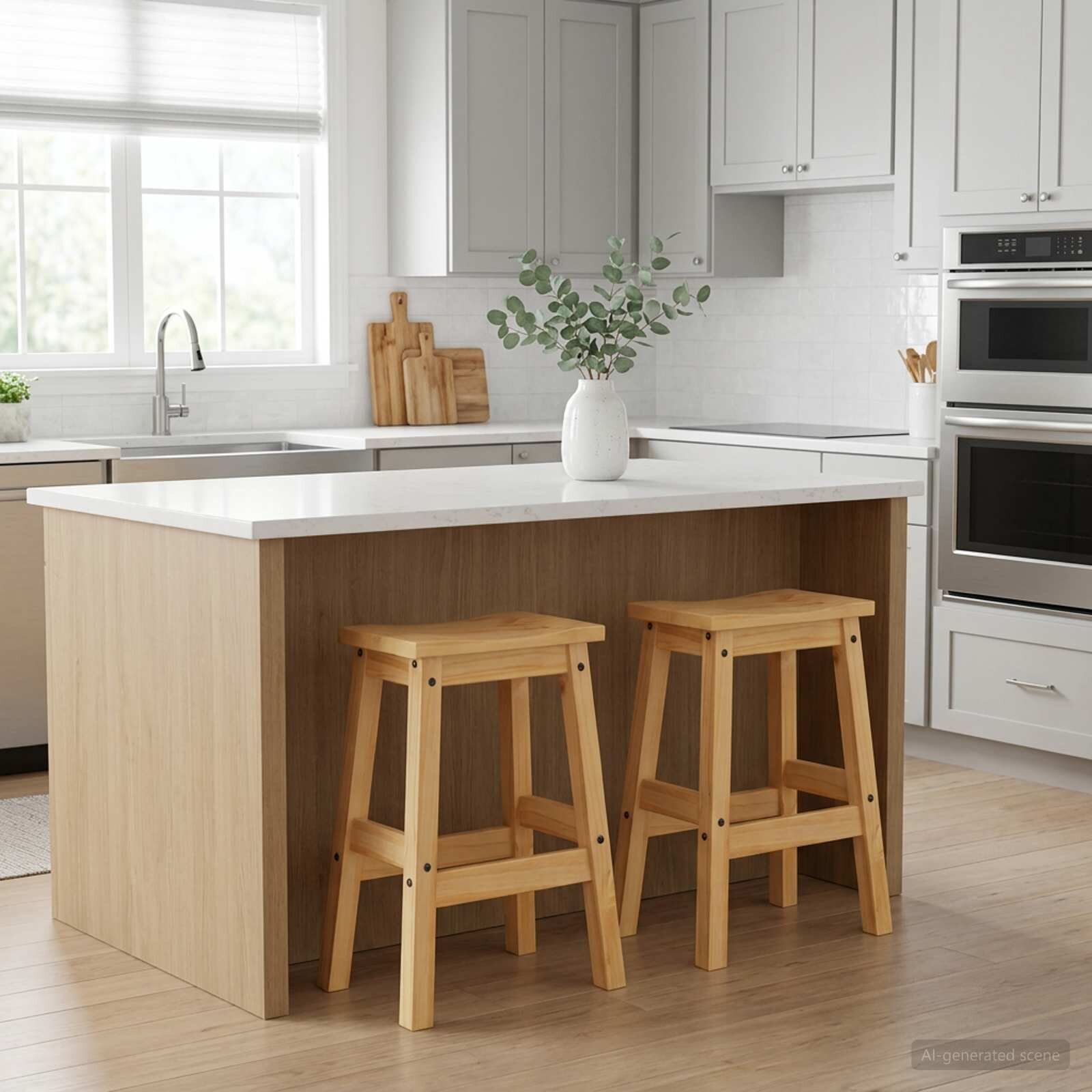 vidaXL Бар стол 2 бр. Пчелен восък 44 x 30 x 63 см Солидна бор