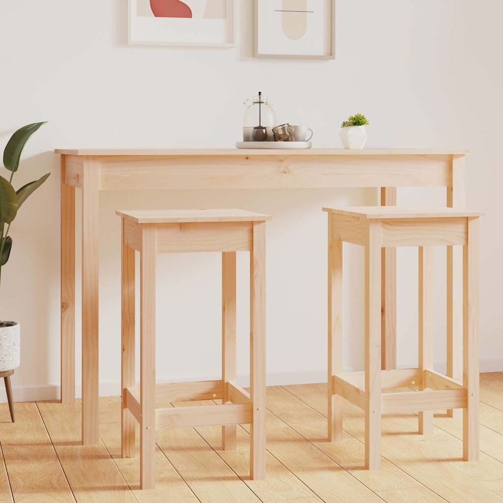 vidaXL Бар столове 2 бр 40x40x78 см борово дърво масив