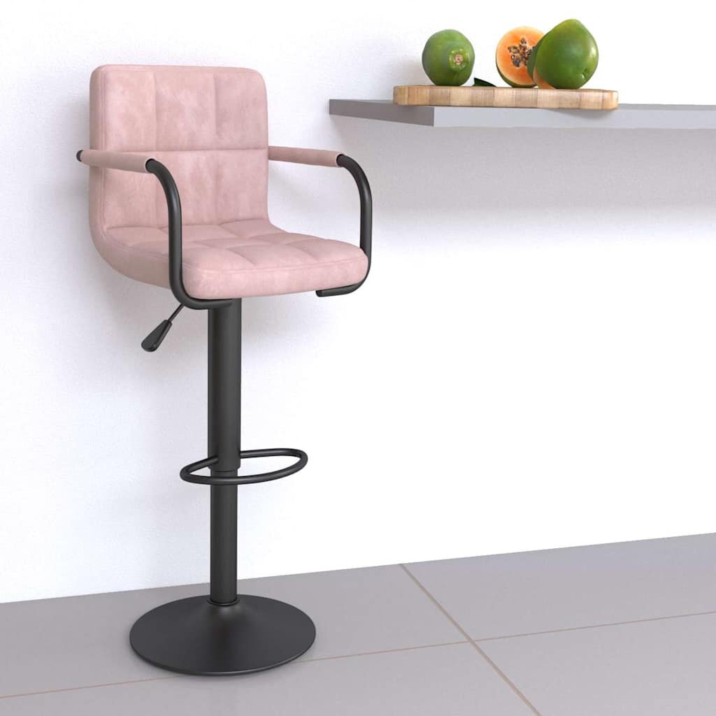 vidaXL Бар табуретка розова кадифе