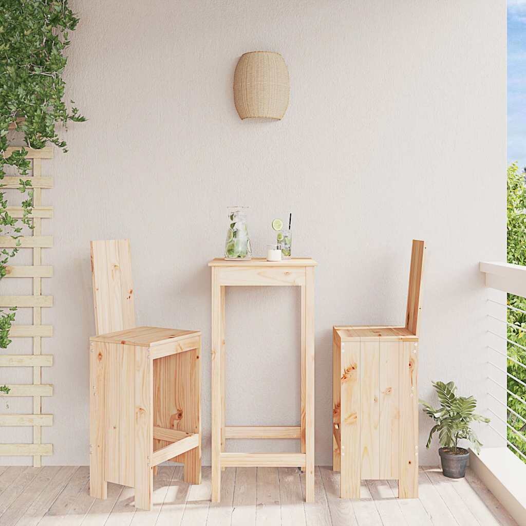 vidaXL Бар табуретки 2 бр 40x42x120 см борово дърво масив