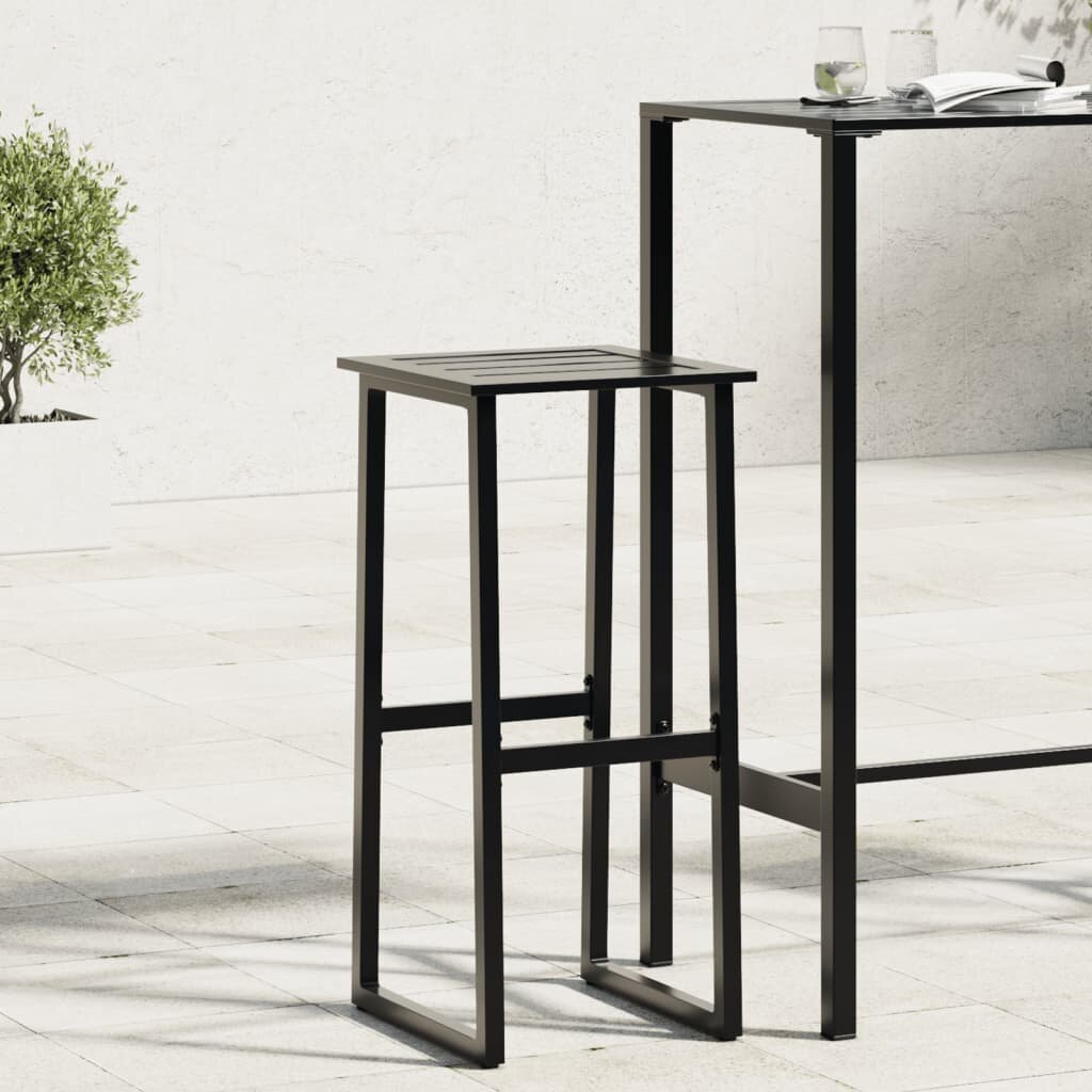 vidaXL Бар табуретки 4 бр черни 38x38x80 см прахово боядисана стомана