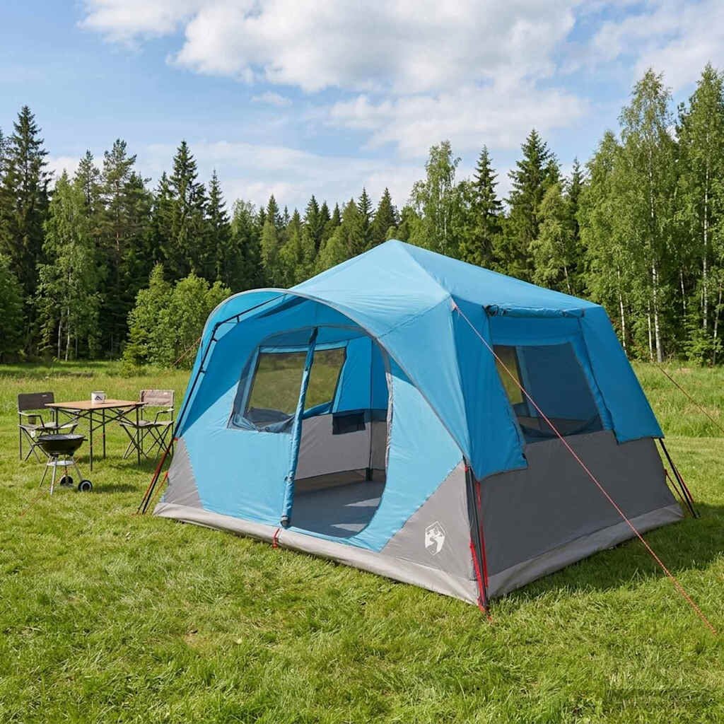 vidaXL Бърза палатка Синьо 365 x 380 x 200 см Полиестер и стомана