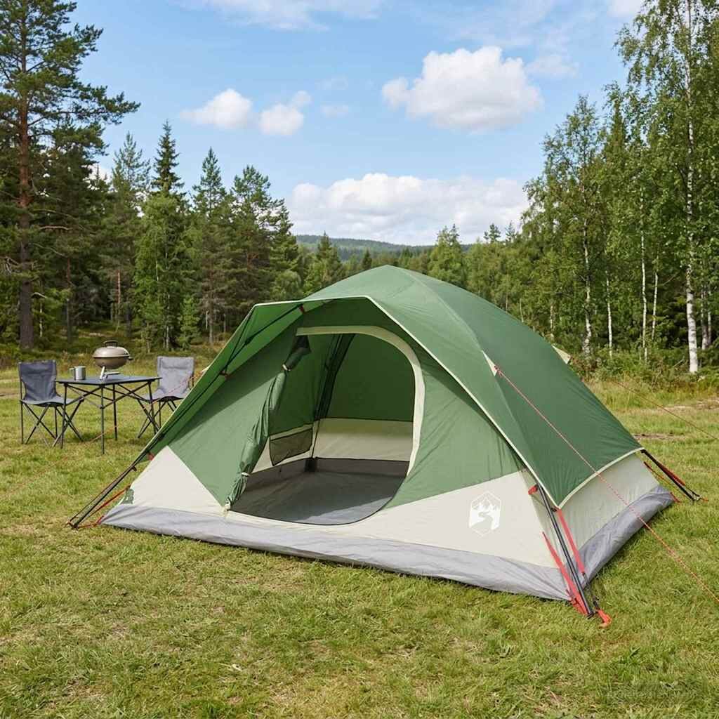 vidaXL Бърза палатка Зелено 305 x 215 x 140 см Полиестер и стомана