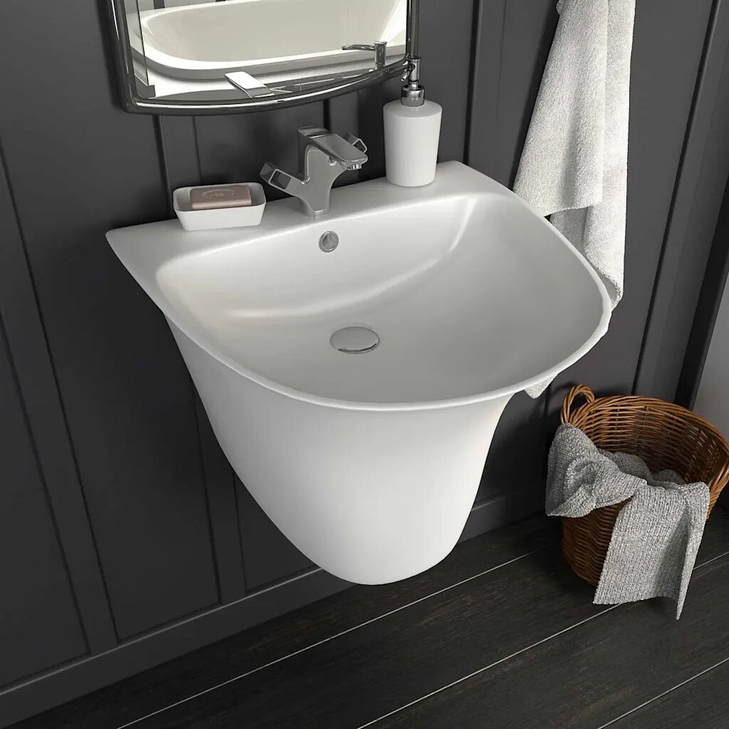 vidaXL Басейн Бяло 47 x 45 x 37 см Глазирана керамика