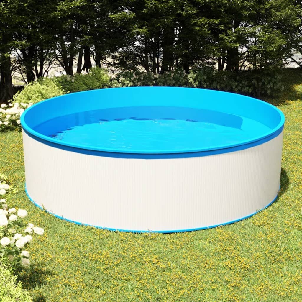 vidaXL Басейн с линер 350x90 см бял