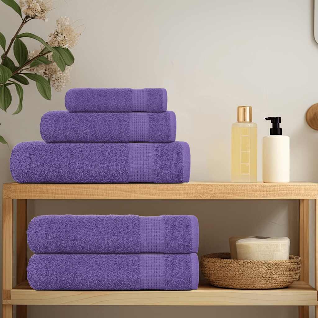 vidaXL Bath Towels 2 pcs Purple 100x150 cm 360 gsm 100% Cotton - Untranslated