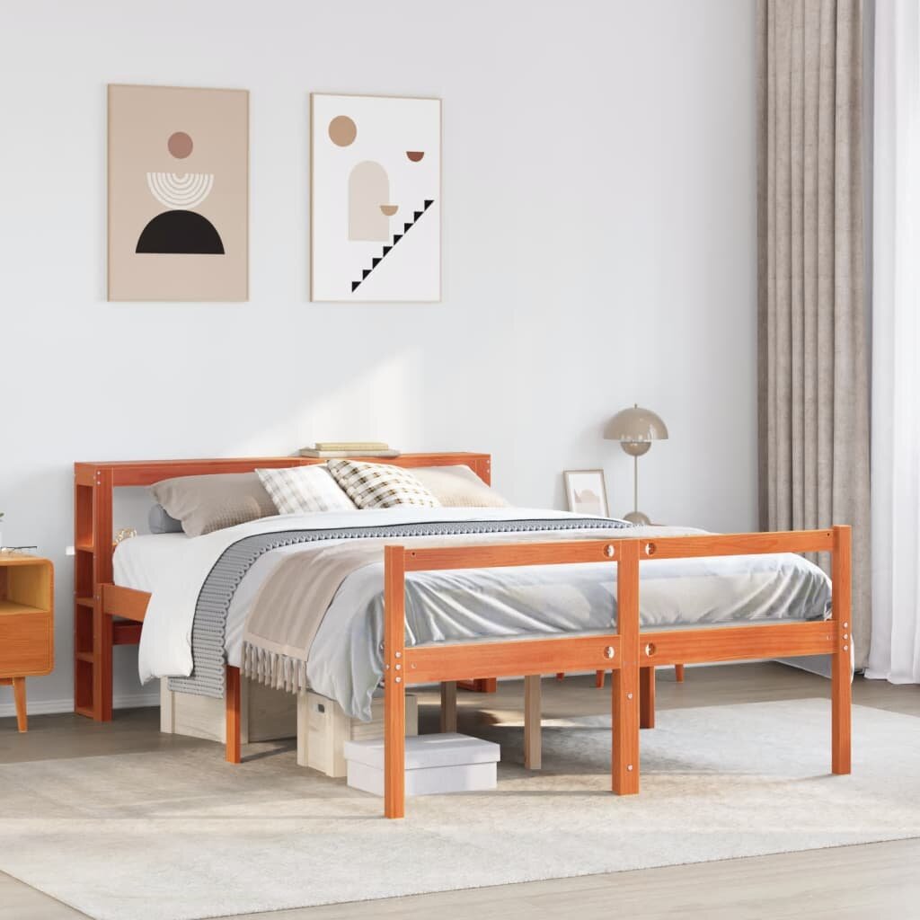 vidaXL Bed Frame 2 бр. Восъчнокафяво 120 x 200 cm