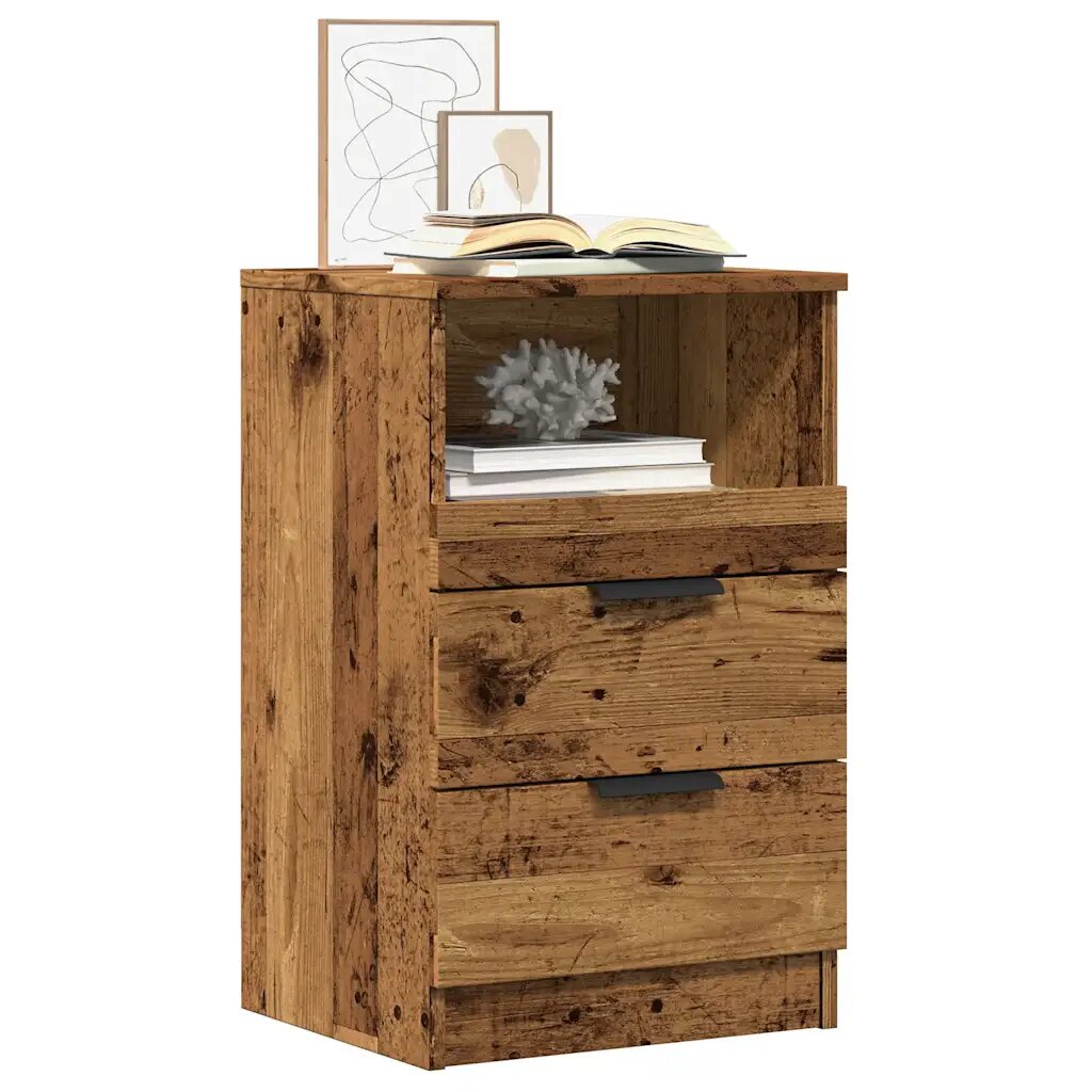 vidaXL Bedside Cabinet Старо дърво Medium Engineered wood