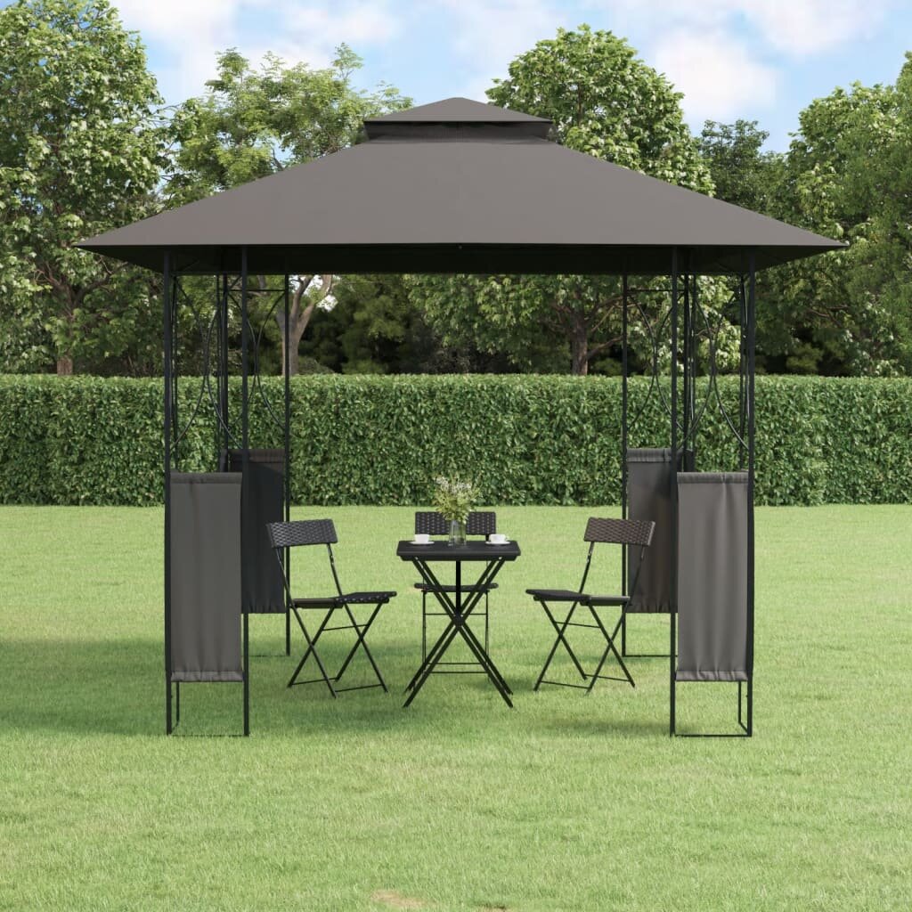 vidaXL Беседка с покрив антрацит 300x300x270 см стомана