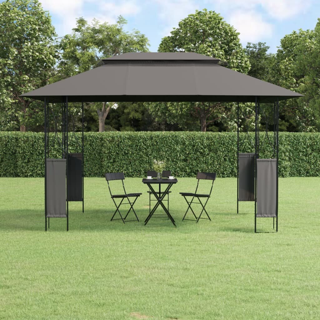 vidaXL Беседка с покрив антрацит 400x300x270 см стомана