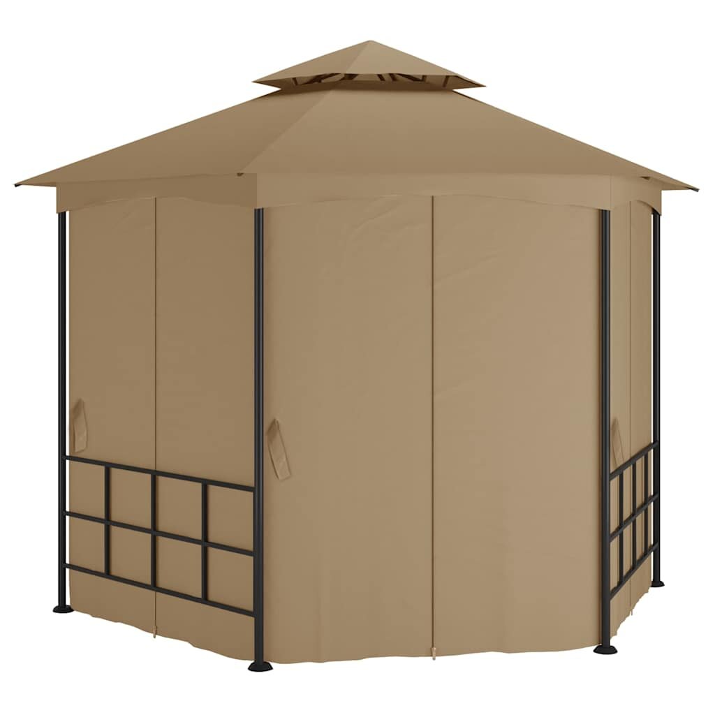 vidaXL Беседка със странични стени 31x27 м таупе