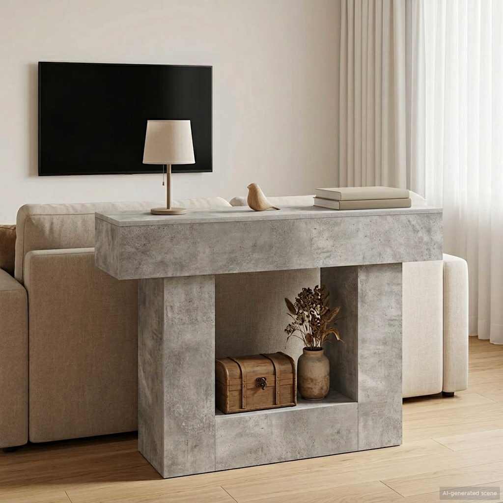 vidaXL Бетонно Сиво 101 x 30 x 74 см