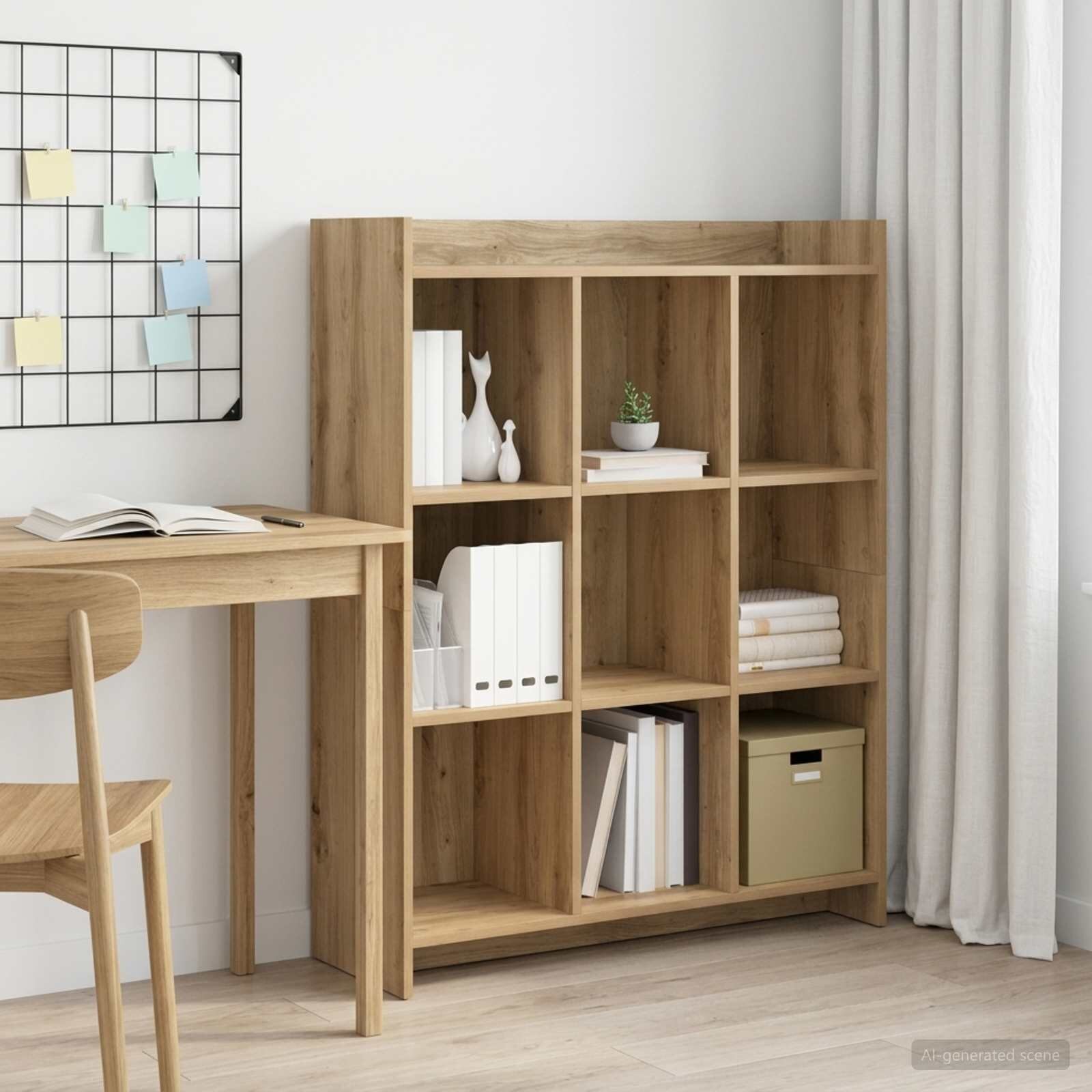 vidaXL Библиотека 9 нива 875 x 30 x 111 см Инженерна дървесина