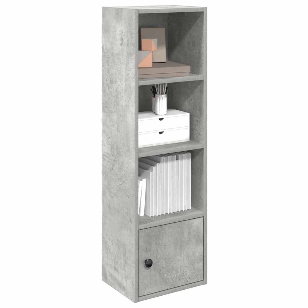 vidaXL Библиотека бетонно сива 31x24x102 см инженерно дърво