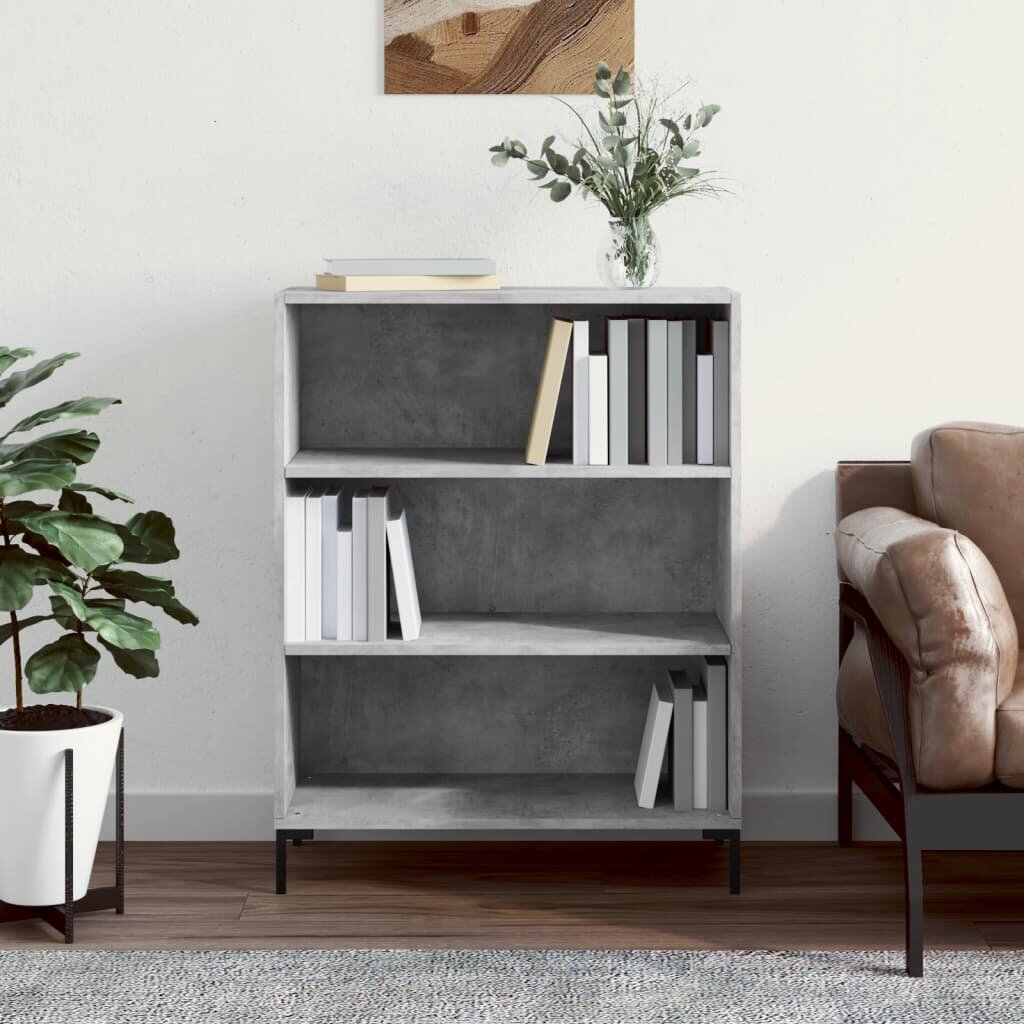 vidaXL Библиотека бетонно сива 695x325x90 см инженерно дърво