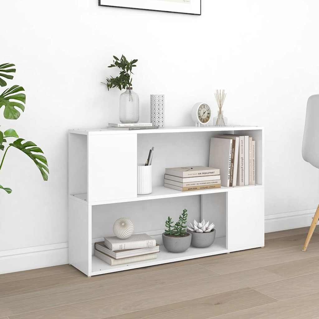 vidaXL Библиотека бяла 100x24x63 см инженерно дърво