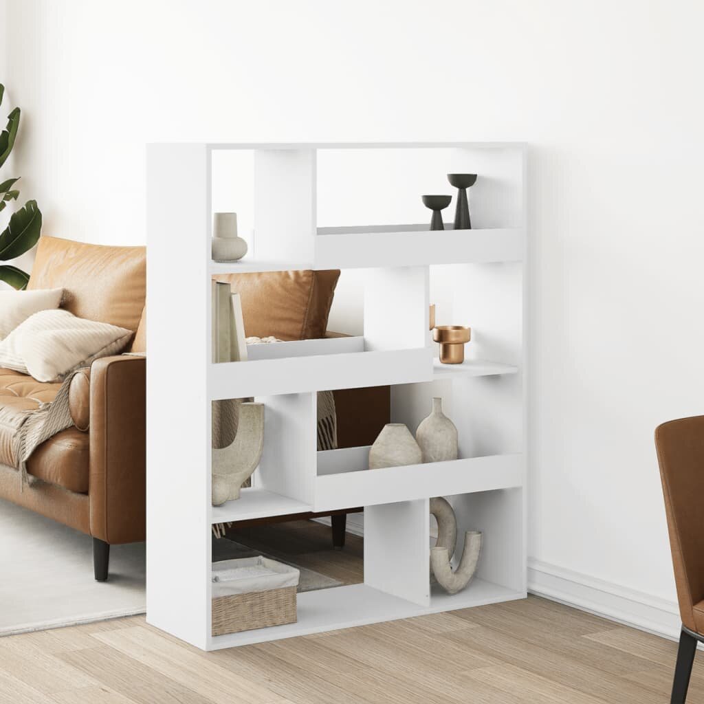 vidaXL Библиотека бяла 100x33x1255 см инженерно дърво