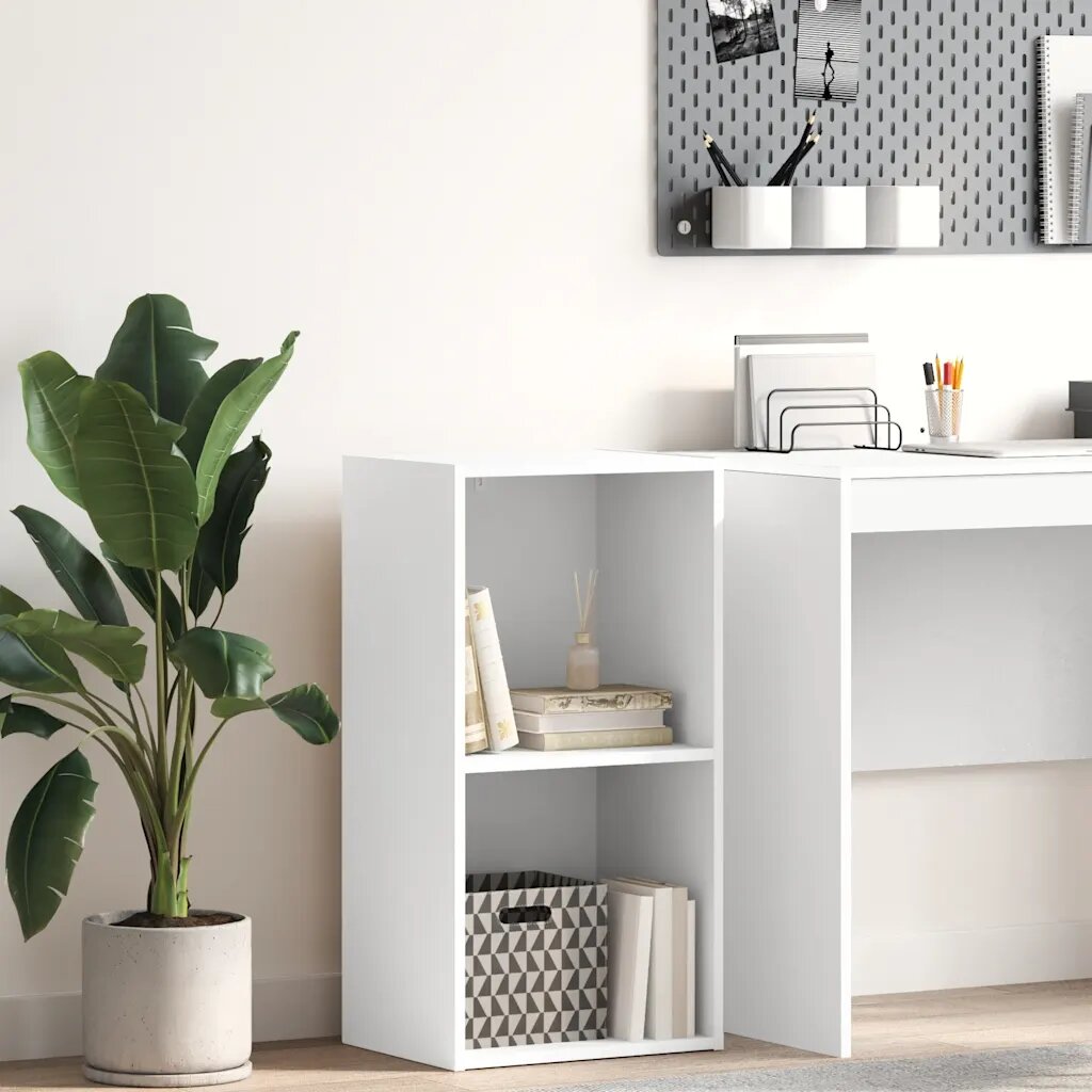 vidaXL Библиотека бяла 40x30x765 см инженерно дърво