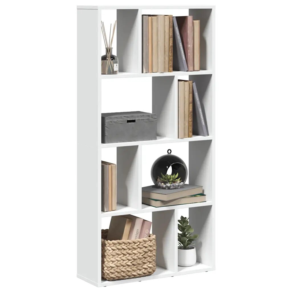 vidaXL Библиотека бяла 60x20x1205 см инженерно дърво