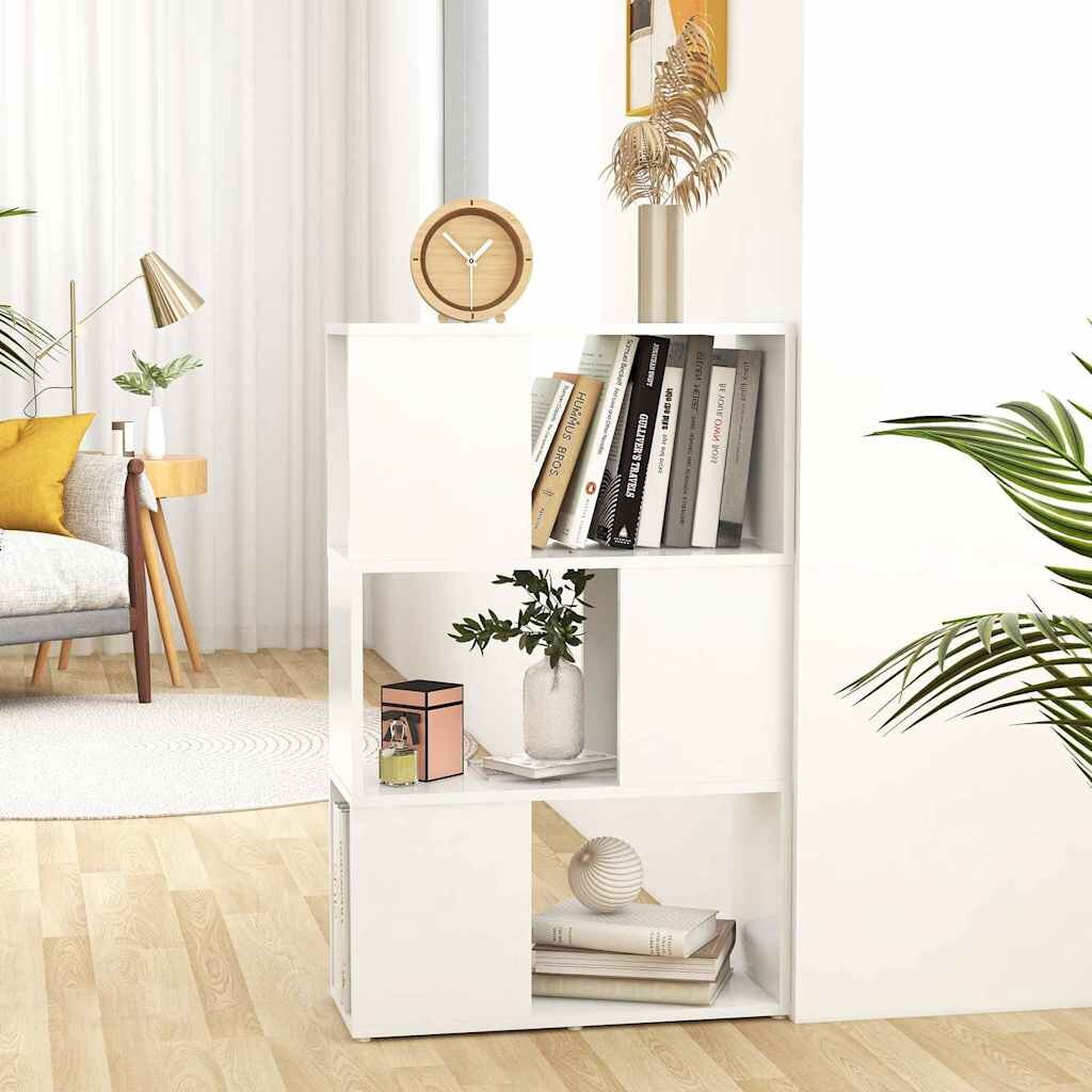vidaXL Библиотека бяла 60x24x94 см инженерно дърво