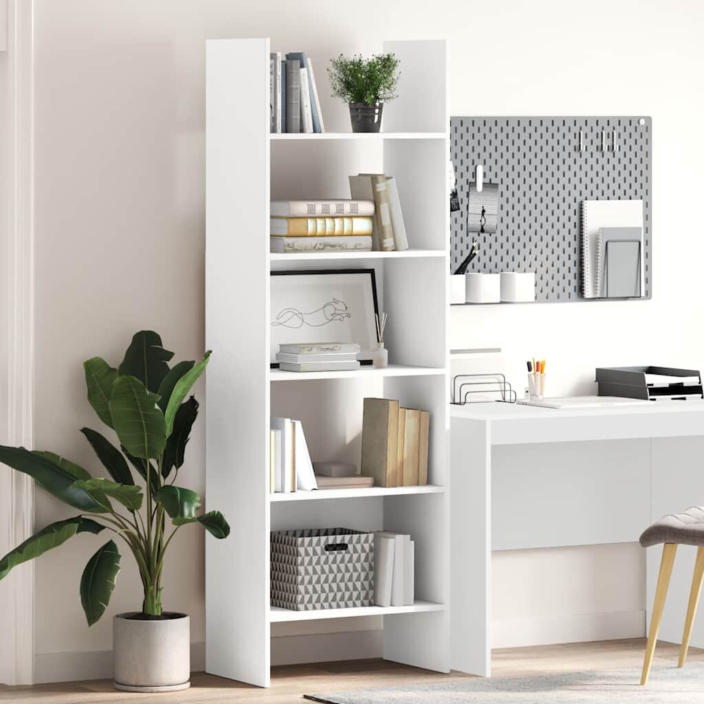 vidaXL Библиотека бяла 60x35x180 см инженерно дърво