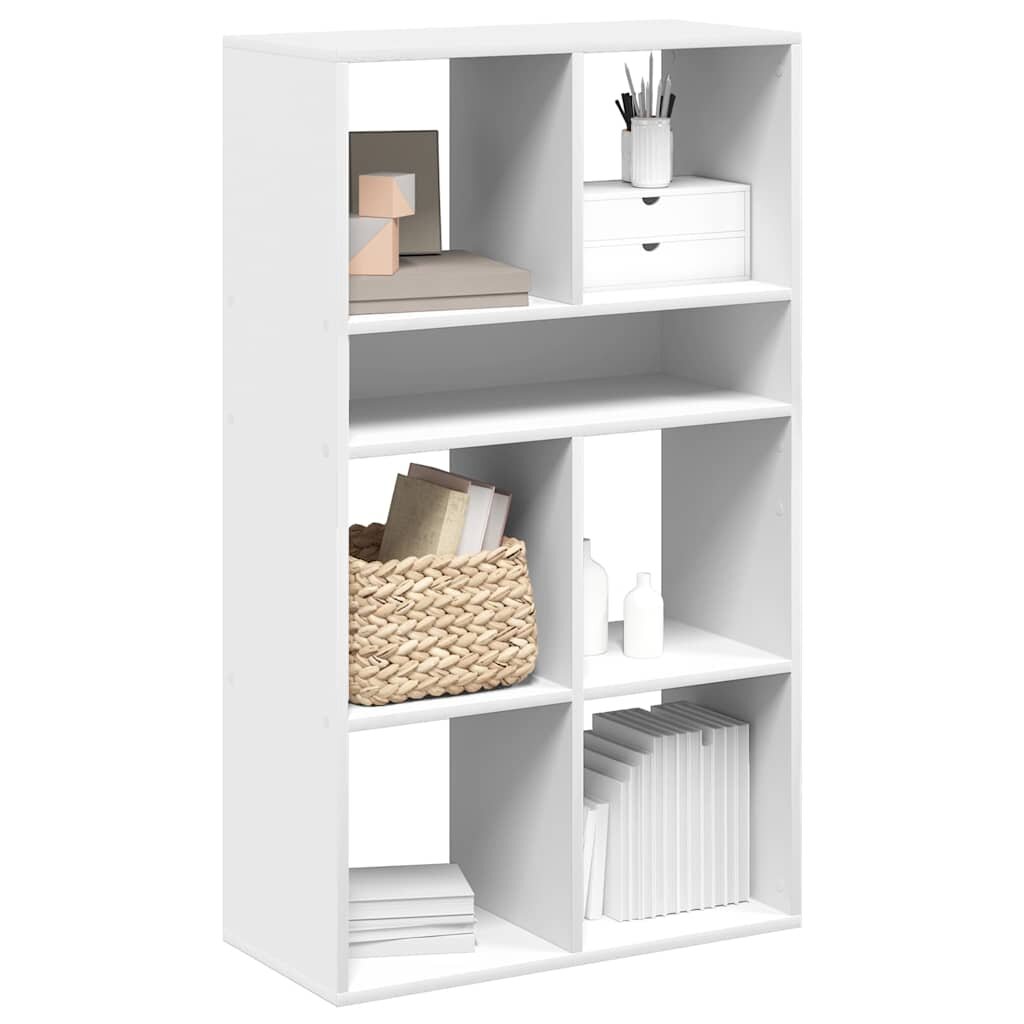 vidaXL Библиотека бяла 66x31x112 см инженерно дърво