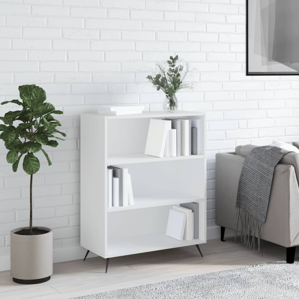vidaXL Библиотека бяла 695x325x90 см инженерно дърво