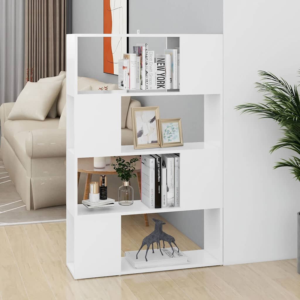 vidaXL Библиотека бяла 80x24x1245 см инженерно дърво