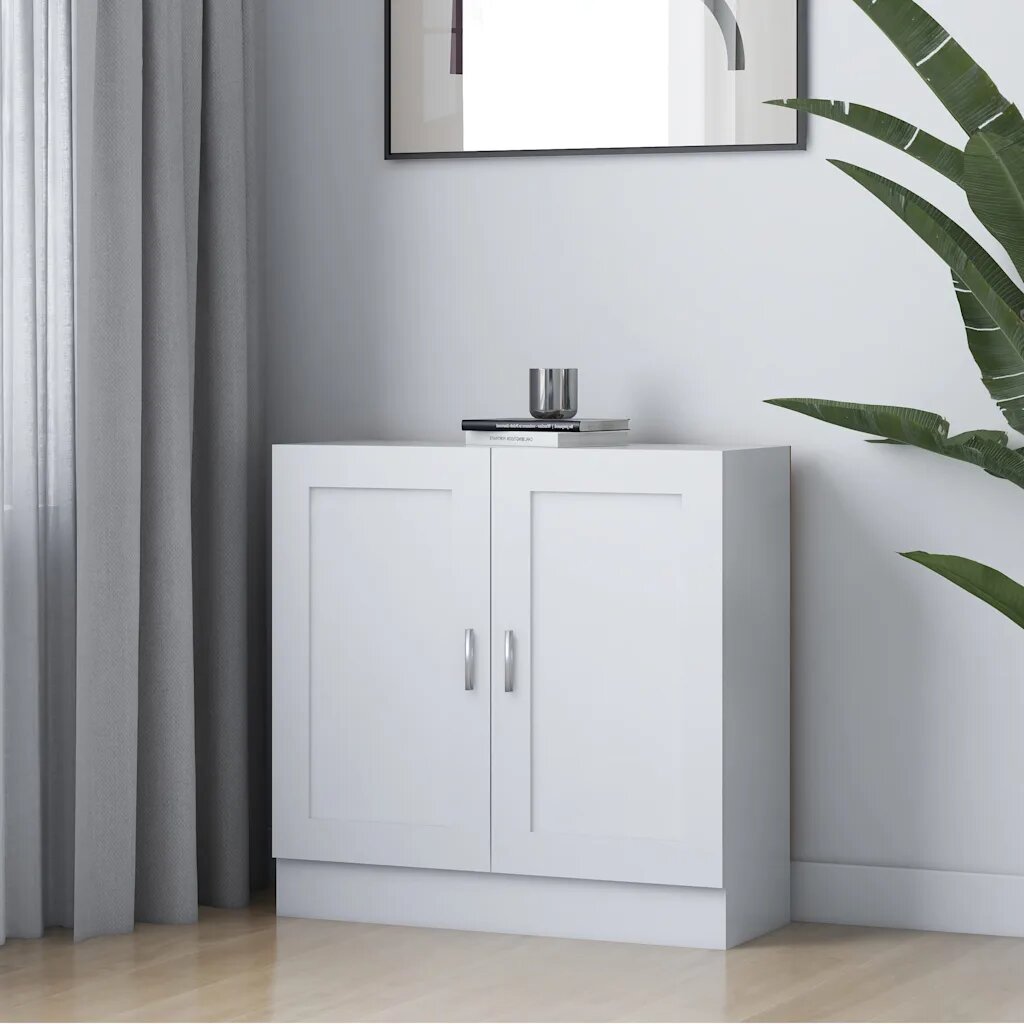 vidaXL Библиотека бяла 825x305x80 см инженерно дърво