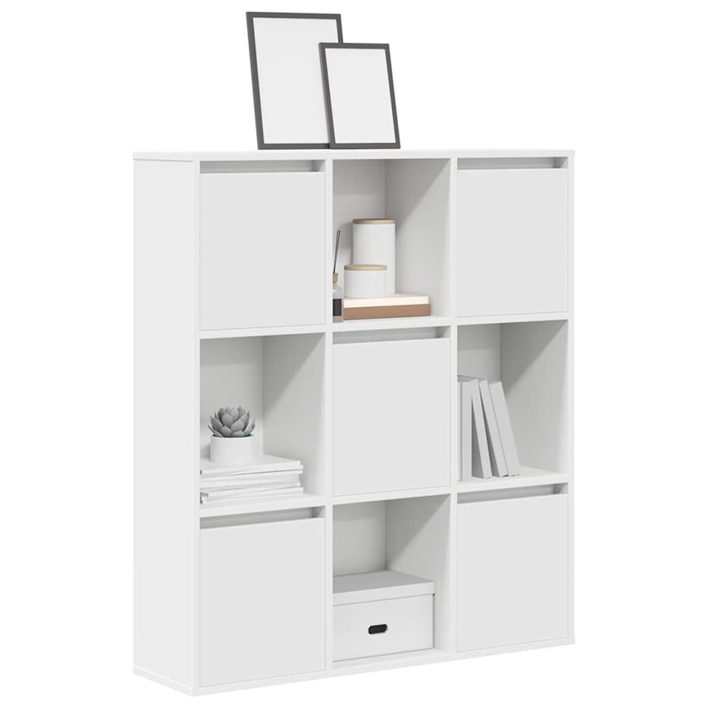 vidaXL Библиотека бяла 89x24x1015 см инженерно дърво