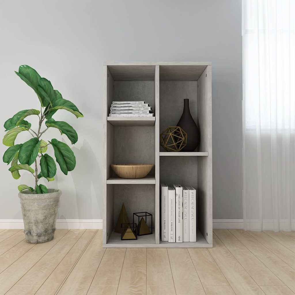 vidaXL Библиотека/бюфет бетонно сива 50x25x80 см инженерно дърво