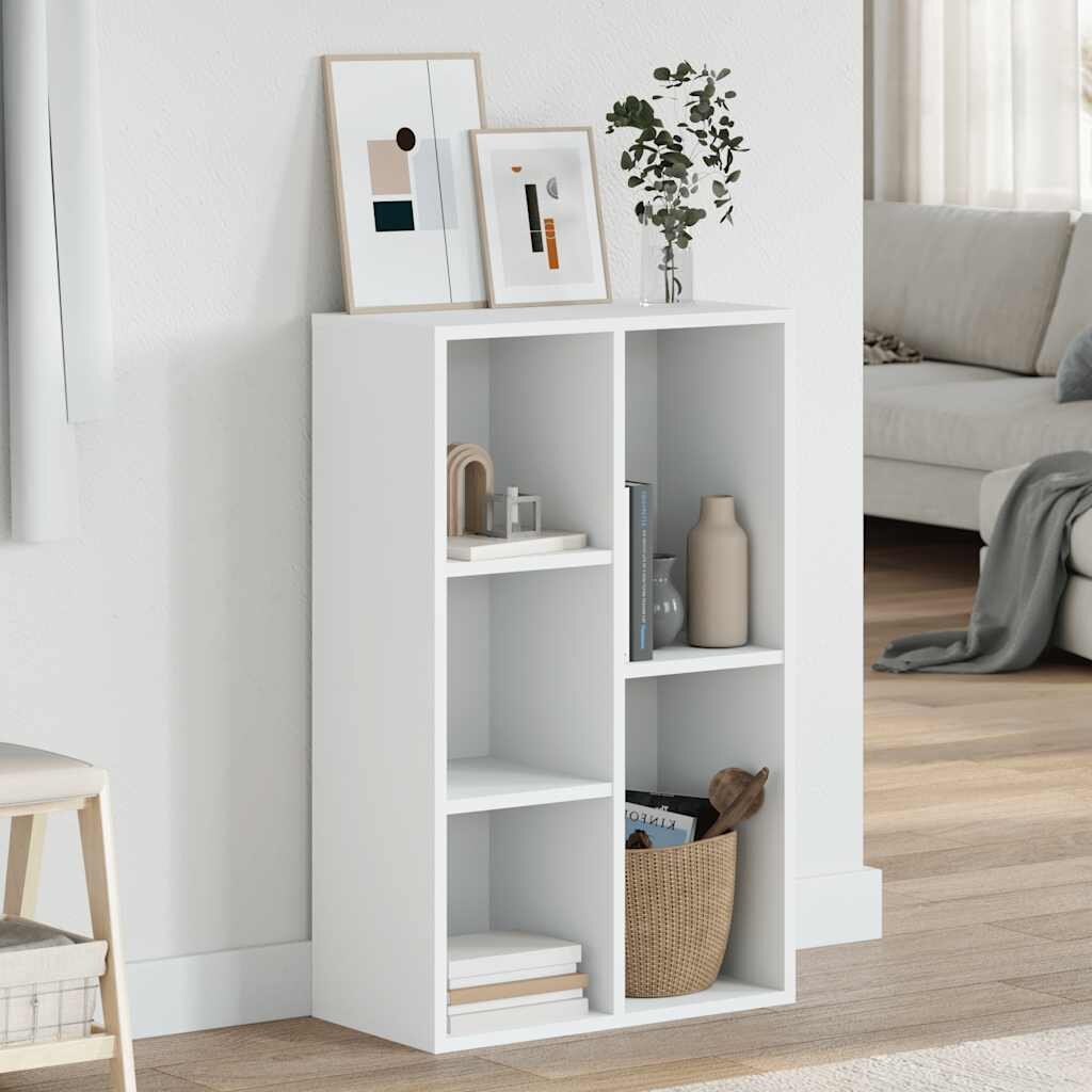 vidaXL Библиотека/бюфет бяла 50x25x80 см инженерно дърво