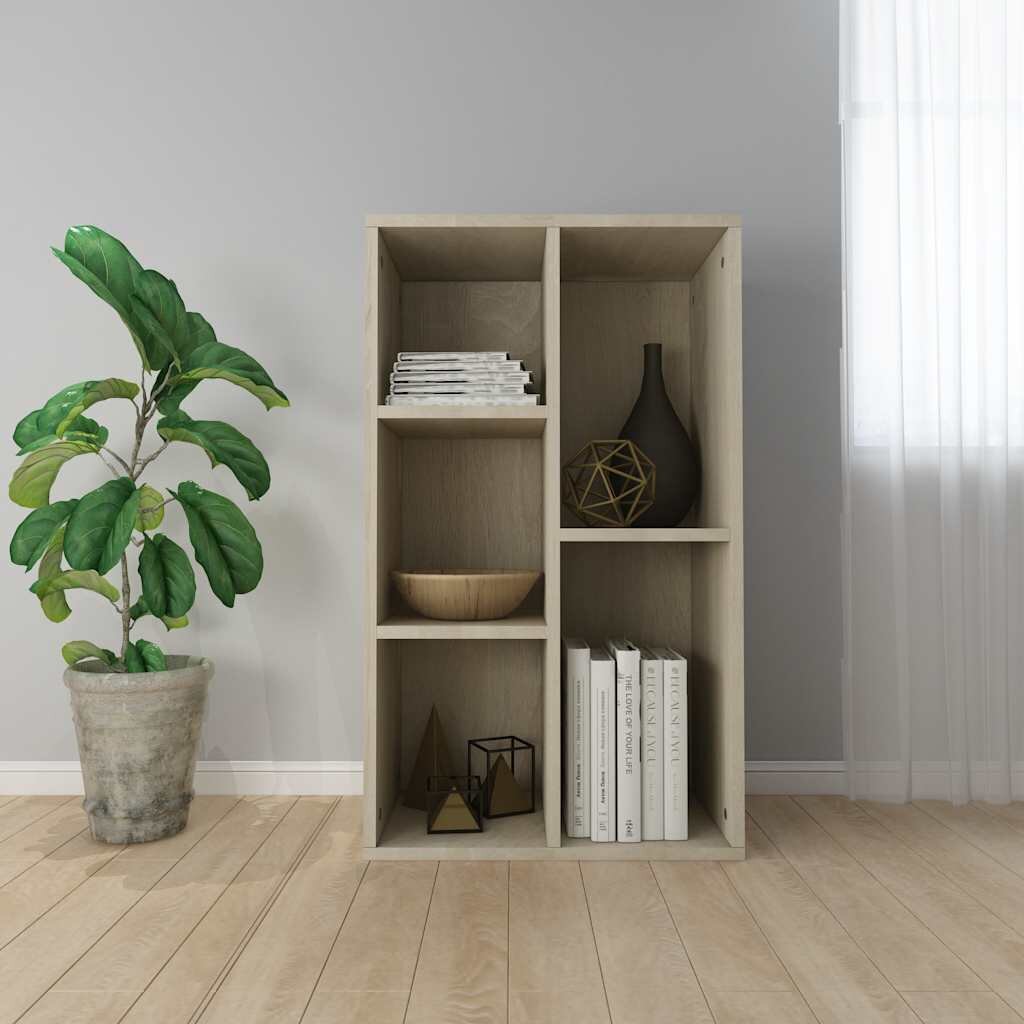 vidaXL Библиотека/бюфет дъб сонома 50x25x80 см инженерно дърво