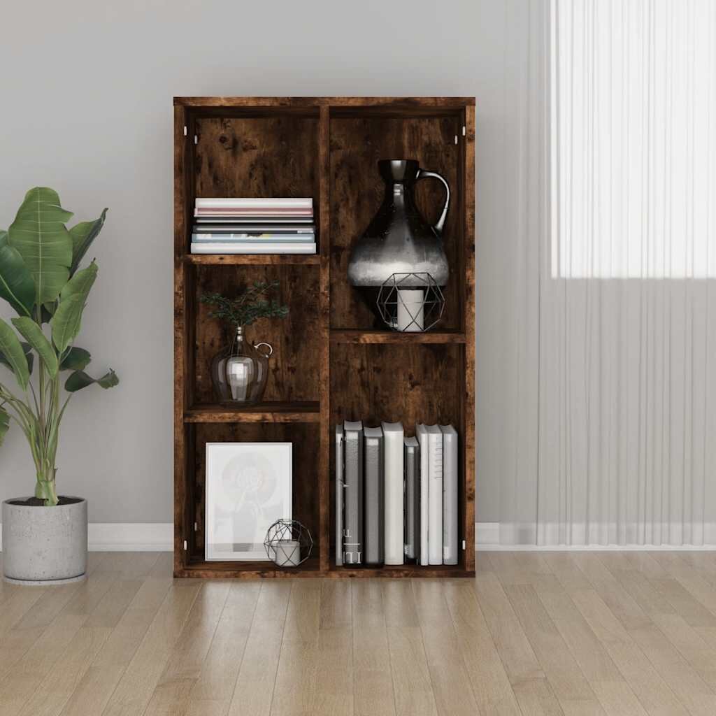 vidaXL Библиотека/бюфет опушен дъб 50x25x80 см инженерно дърво