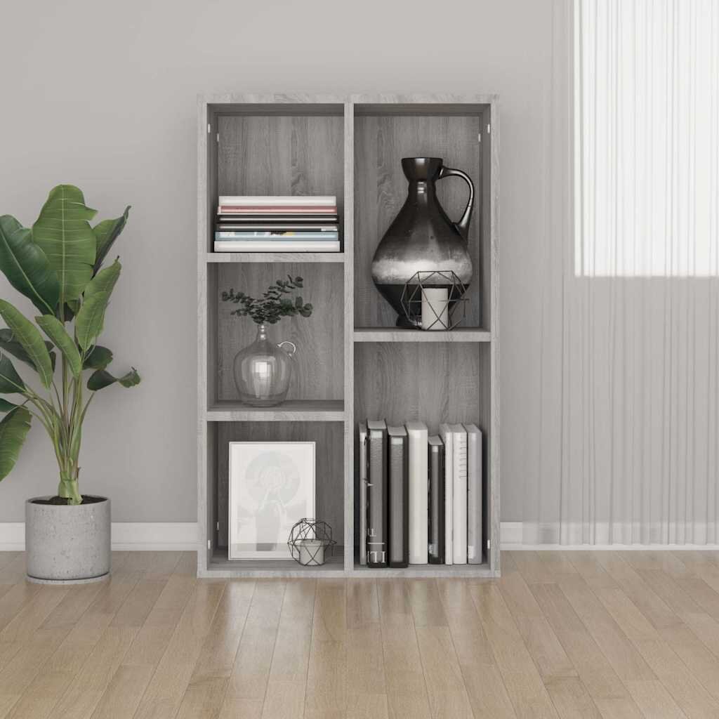 vidaXL Библиотека/бюфет сив сонома 50x25x80 см инженерно дърво