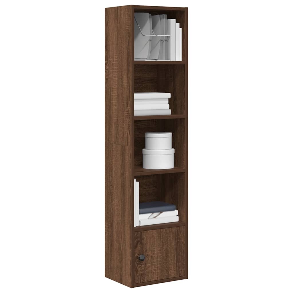 vidaXL Библиотека Черен дъб 31x24x127 см инженерно дърво