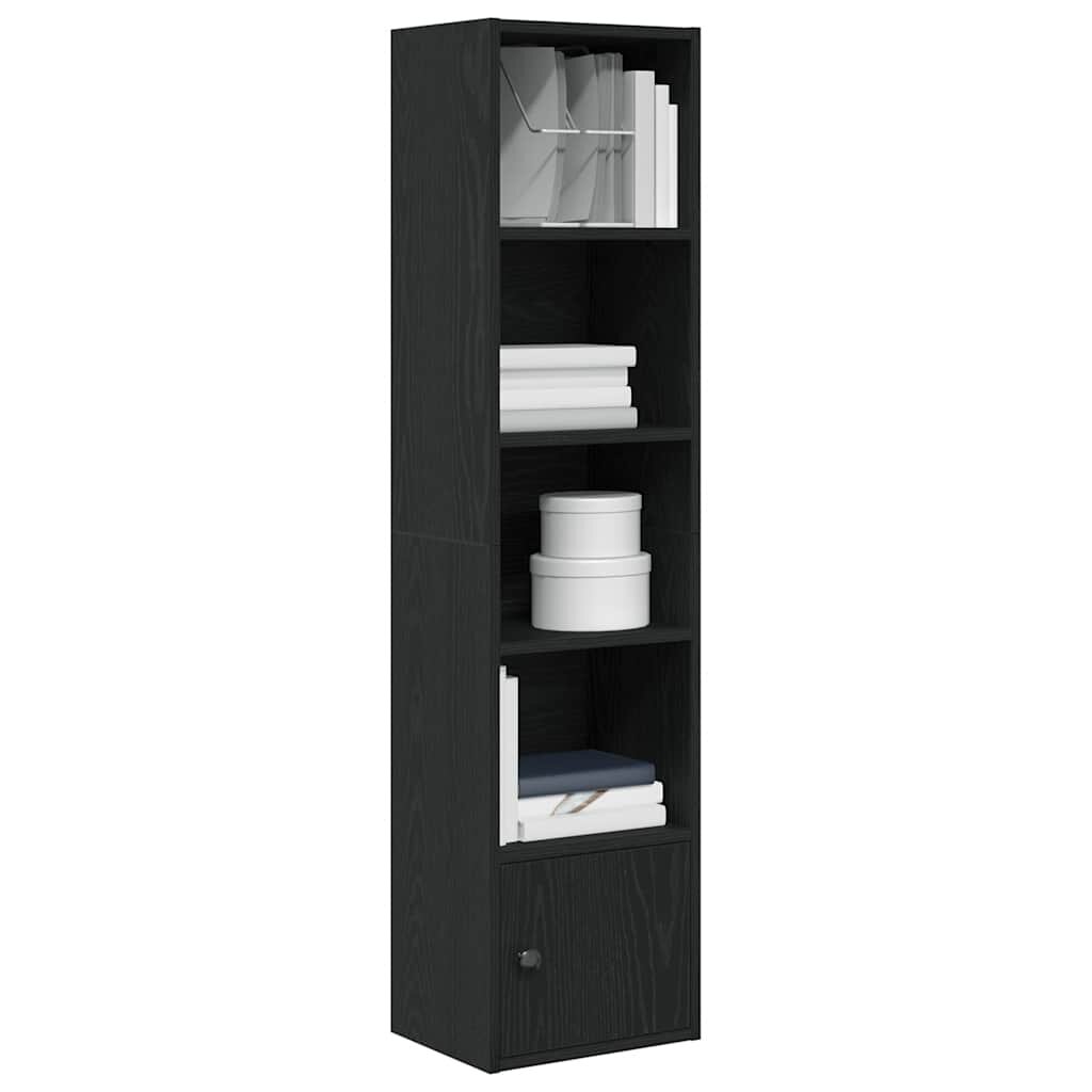 vidaXL Библиотека Черен дъб 31x24x127 см инженерно дърво