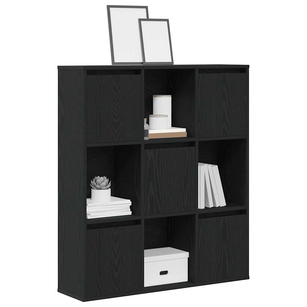 vidaXL Библиотека Черен дъб 89x24x1015 см инженерно дърво