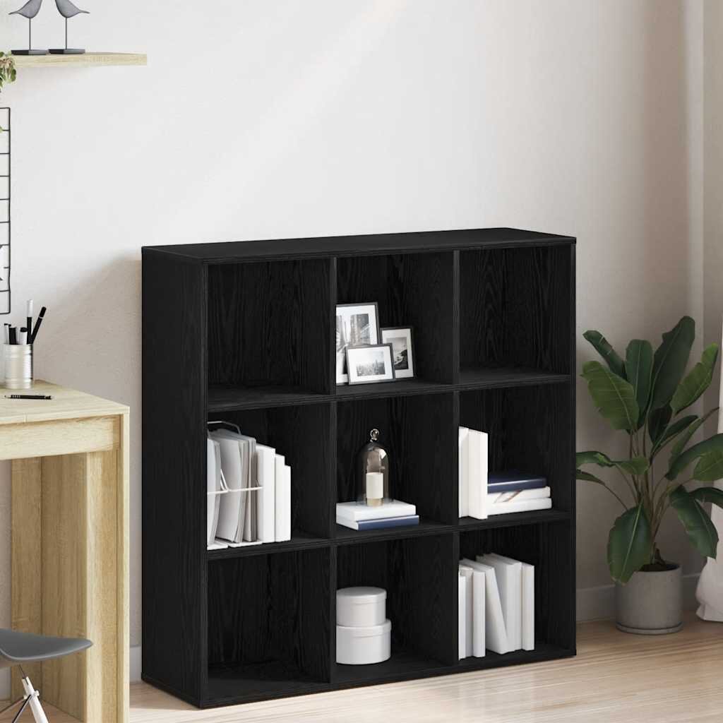 vidaXL Библиотека черен дъб 98x29x975 см инженерно дърво