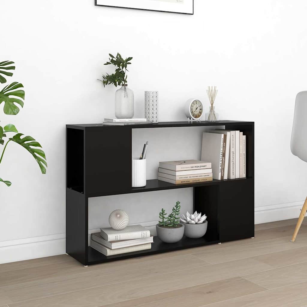 vidaXL Библиотека черна 100x24x63 см инженерно дърво