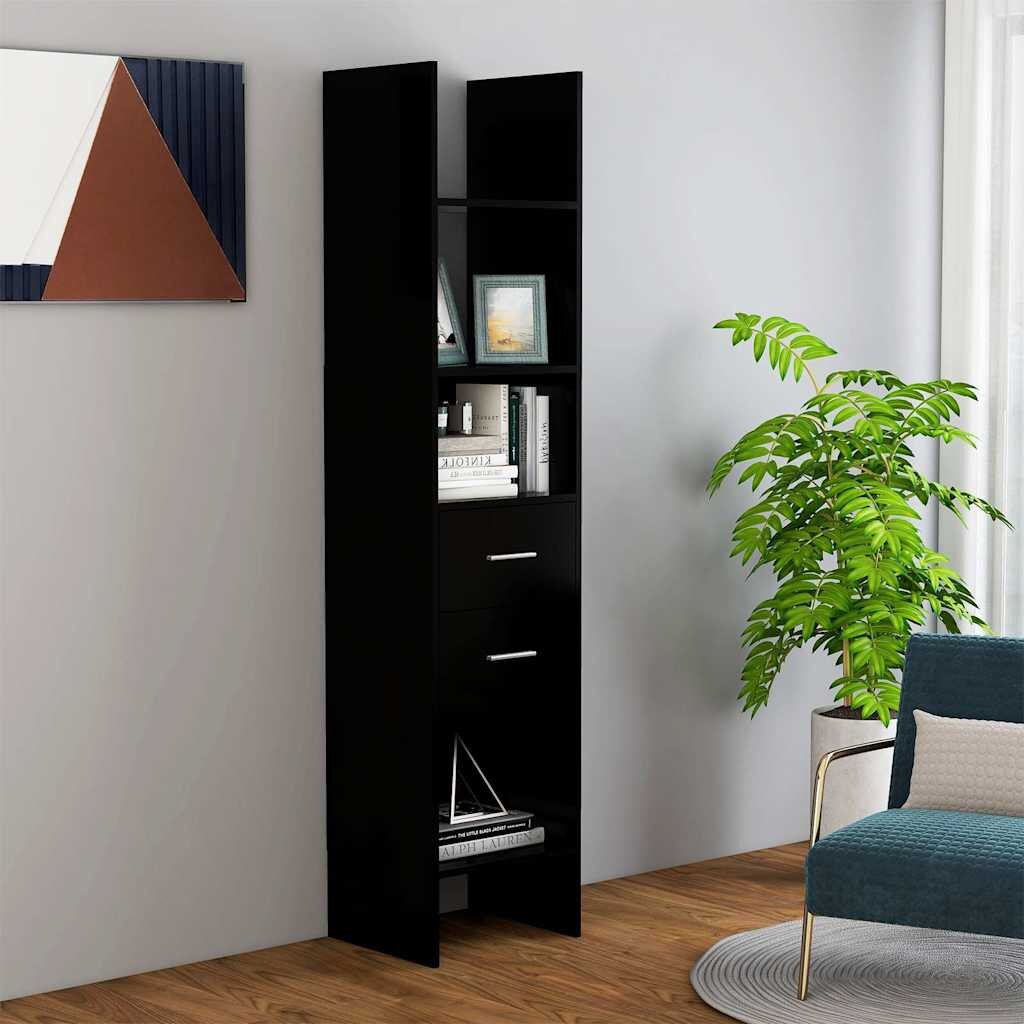 vidaXL Библиотека черна 40x35x180 см инженерно дърво
